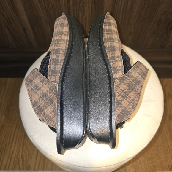 Alegria Plaid Leather Clogs. Non Slip Adjustable. Lined. Size 9 - Picture 2 of 9
